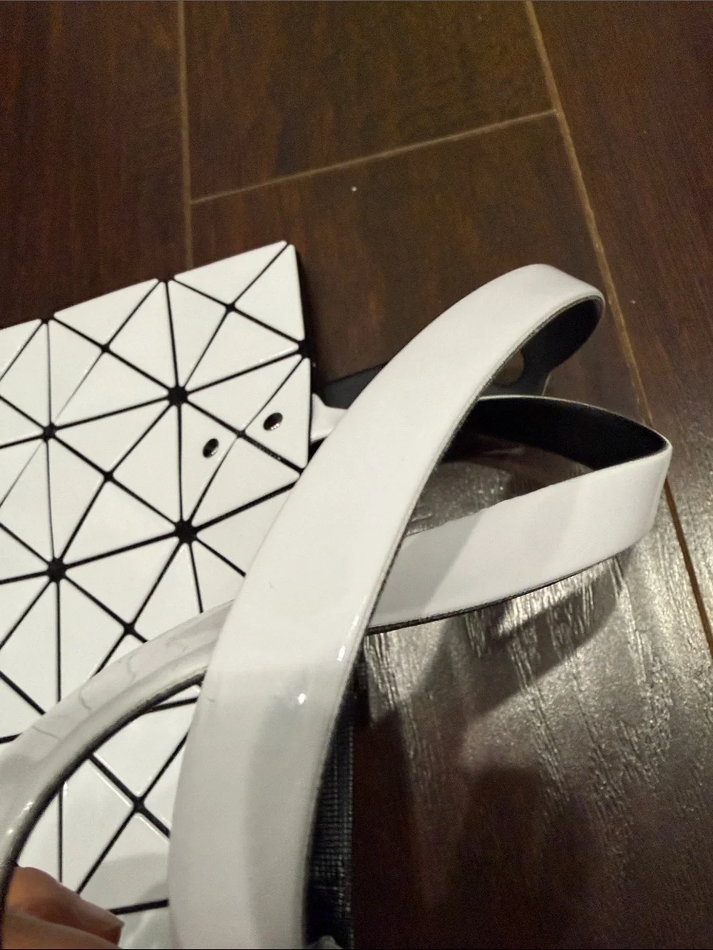 bao bao issey miyake White Geometric Tote Bag Lucent Tote